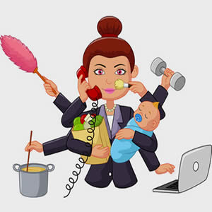 Multi tasking woman