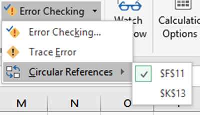 Microsoft Excel - Circual References