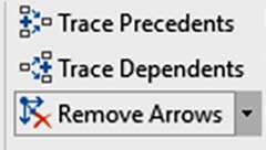 Remove arrows in Microsoft Excel