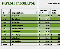 Excel Templates - Payroll