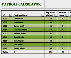 Excel Templates - Payroll (with Macros)