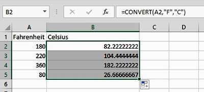 Converting measurements in Excel