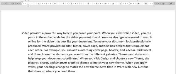Hanging indent in Word
