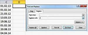 Find and replace in Microsoft Excel