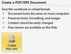 Create a PDF Document in Excel