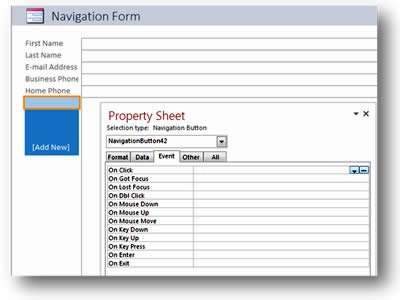 Navigation forms in Access 2013