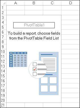 Blank pivot table