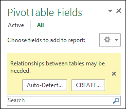 Excel field list