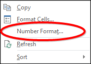 Number format option in Excel