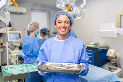 The surgical tech keeps everything going just fine...